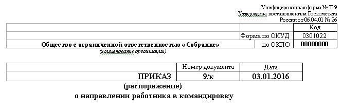 Форма Т-9: заполнение. Часть 1.