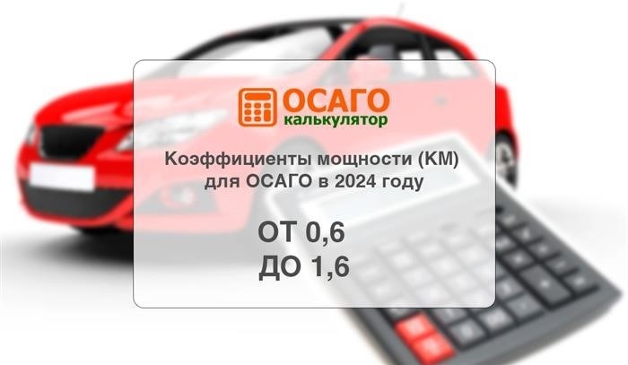 Коэффициенты использования оборудования (КО) для ОСАГО в 2024 году