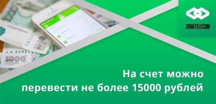 Сумма перевода - не менее 500 рублей и не более 15 000 рублей.