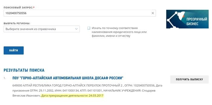 Если организация официально закрылась, в налоговой указывается дата прекращения деятельности